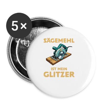 Schreiner I Tischler Meister Motiv für Zimmermann - Buttons klein 25 mm (5er Pack) - Weiß - Vorne