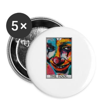 Tarotkarten Tarotkarte The Fool Der Narr - Buttons klein 25 mm (5er Pack) - Weiß - Vorne