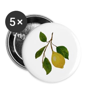 Zitronenzweig - Buttons klein 25 mm (5er Pack) - Weiß - Vorne