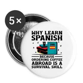 Foreign Language Teacher School Languages Teachers - Buttons small 1''/25 mm (5-pack) - white - Front