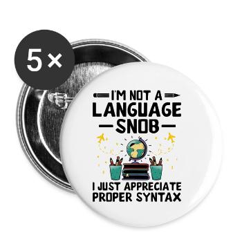Foreign Language Teacher School Languages Teachers - Buttons small 1''/25 mm (5-pack) - white - Front