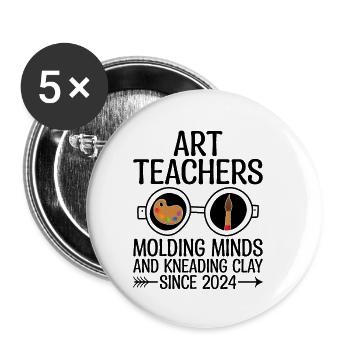 Kunstlehrer Schullehrer Lustige Kunstlehrer Scho - Buttons klein 25 mm (5er Pack) - Weiß - Vorne