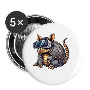 Armadillo Gürteltier VR Virtual Reality Gamer - Buttons small 1''/25 mm (5-pack) - white - Front