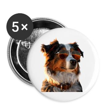 Australian Shepherd Dog Lover Cute Aussie - Buttons small 1''/25 mm (5-pack) - white - Front