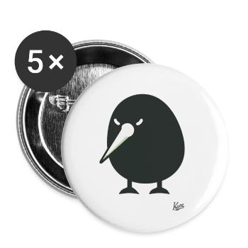 Drôle d’oiseau kiwi - Lot de 5 petits badges (25 mm) - blanc - Devant