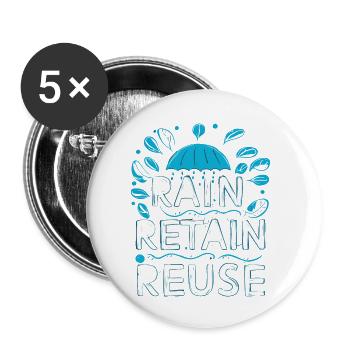 Rain Keep Reuse - Buttons small 1''/25 mm (5-pack) - white - Front