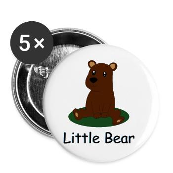 Kleiner Bär - Buttons klein 25 mm (5er Pack) - Weiß - Vorne