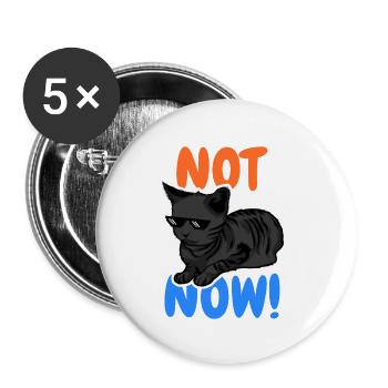 Drôle de chat - Lot de 5 petits badges (25 mm) - blanc - Devant