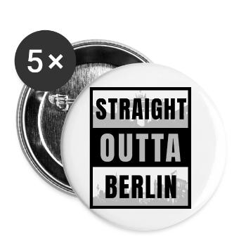 straight outta Berlin i love berlin best city - Buttons small 1''/25 mm (5-pack) - white - Front