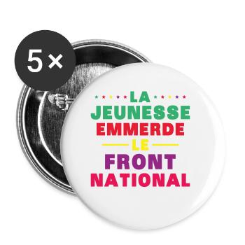 Fuck the National Front - Buttons small 1''/25 mm (5-pack) - white - Front