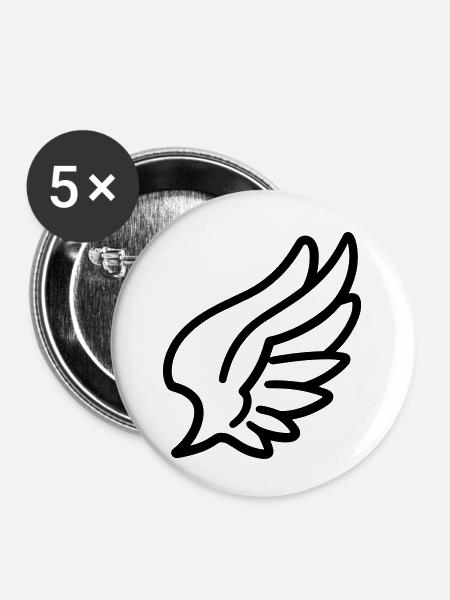 Engelsflügel - Buttons klein 25 mm (5er Pack) - Weiß