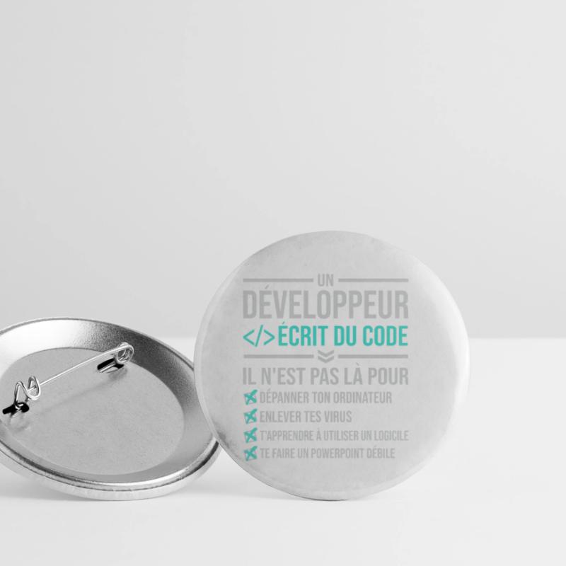 Developer Writing Code Buttons small 1''/25 mm (5-pack)