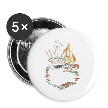 Camping Ramen Lovers - Buttons small 1''/25 mm (5-pack) - white - Front
