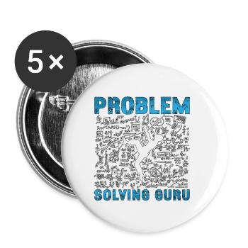 Admin Assistant Problem Solving Guru Office Clerk - Buttons small 1''/25 mm (5-pack) - white - Front