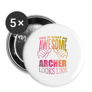 Archery - Buttons small 1''/25 mm (5-pack) - white - Front
