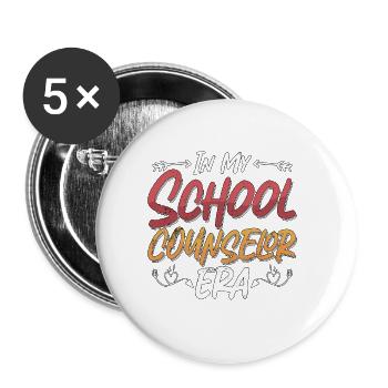 School Counselor In My School Counselor Counseling - Buttons small 1''/25 mm (5-pack) - white - Front