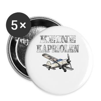 FLUGZEUG KEINE KAPRIOLEN - Buttons klein 25 mm (5er Pack) - Weiß - Vorne