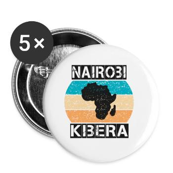 Nairobi Kibera Africa vintage sunset style - Buttons small 1''/25 mm (5-pack) - white - Front