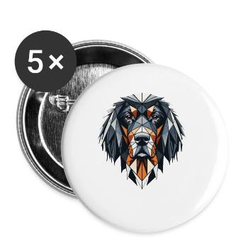 Art géométrique Gordon Setter Setters - Lot de 5 petits badges (25 mm) - blanc - Devant