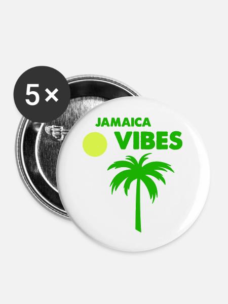jamaica vibes - Buttons klein 25 mm (5er Pack) - Weiß