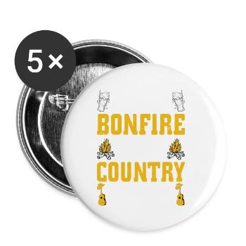 Beer Bonfire And Country Music Western Cowboy - Buttons small 1''/25 mm (5-pack) - white - Front