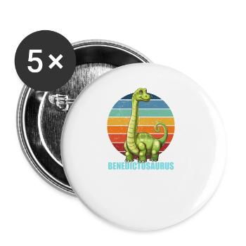 Benedictosaurus Gift Idea for Benedict - Buttons small 1''/25 mm (5-pack) - white - Front