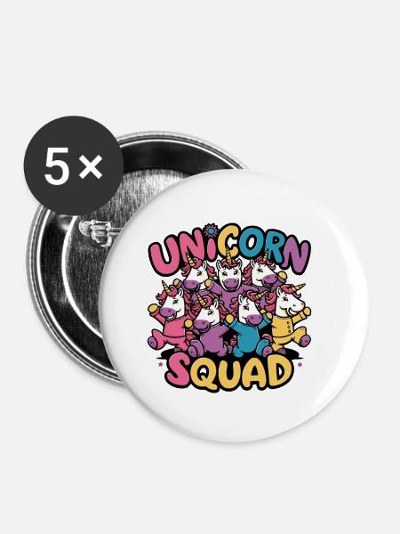 EINHORN-KADER - Buttons klein 25 mm (5er Pack) - Weiß