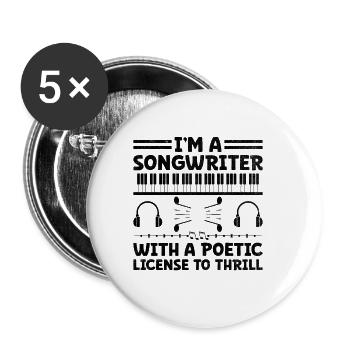 Musician Songwriter Singer Musician Music Music Pr - Buttons small 1''/25 mm (5-pack) - white - Front