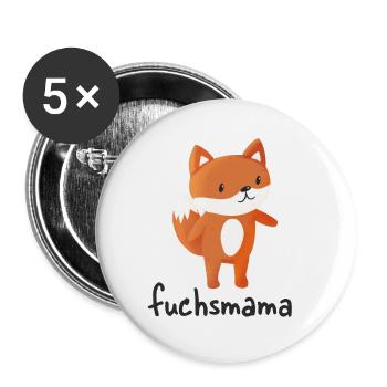 Fox mom - Buttons small 1''/25 mm (5-pack) - white - Front