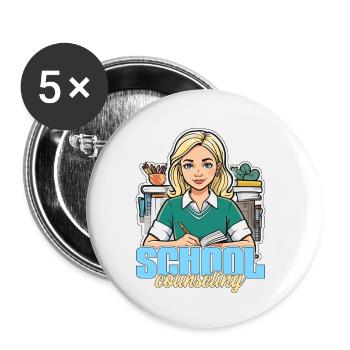 School Counselor School Counseling Psychologist - Buttons small 1''/25 mm (5-pack) - white - Front