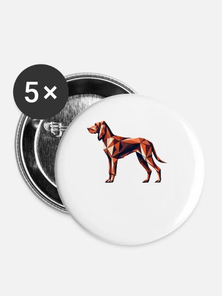 Geometrische Kunst Redbone Coonhound - Buttons klein 25 mm (5er Pack) - Weiß