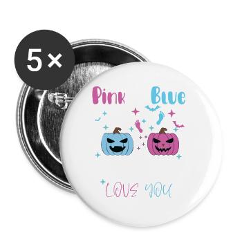 Baby Gender - Buttons klein 25 mm (5er Pack) - Weiß - Vorne