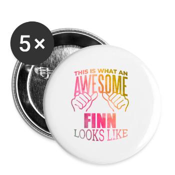 Finland - Buttons small 1''/25 mm (5-pack) - white - Front