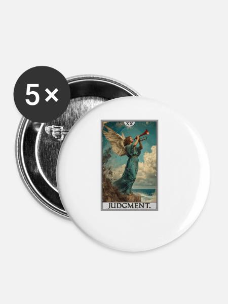 Tarotkarten Tarotkarte 20 Judgment Gericht - Buttons klein 25 mm (5er Pack) - Weiß