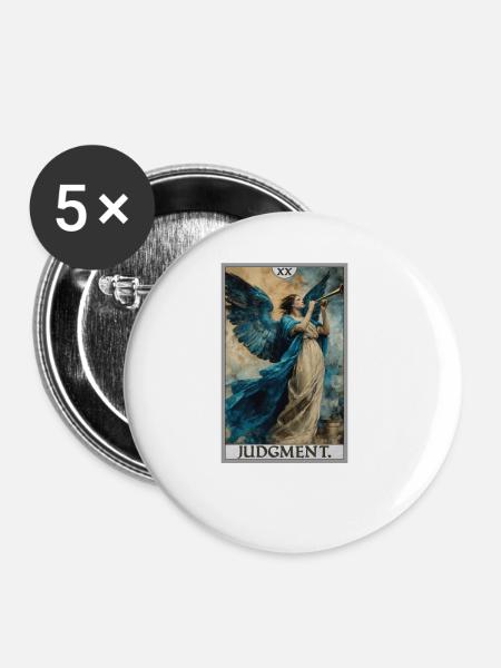 Tarotkarten Tarotkarte 20 Judgment Gericht - Buttons klein 25 mm (5er Pack) - Weiß
