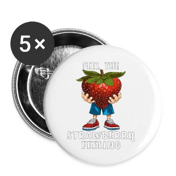 FEEL THE STRAWBERRY FEELING - Buttons small 1''/25 mm (5-pack) - white - Front
