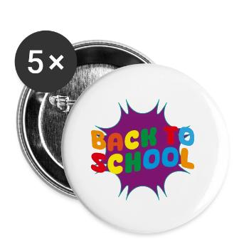 BACK TO SCHOOL - Buttons small 1''/25 mm (5-pack) - white - Front
