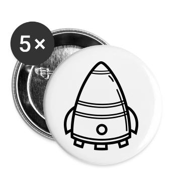 flying saucer - Buttons small 1''/25 mm (5-pack) - white - Front