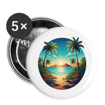 Am Strand - Buttons klein 25 mm (5er Pack) - Weiß - Vorne