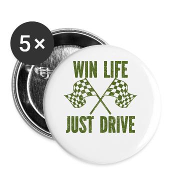Car Vintage Racing Car Lovers Car Veterans - Buttons small 1''/25 mm (5-pack) - white - Front