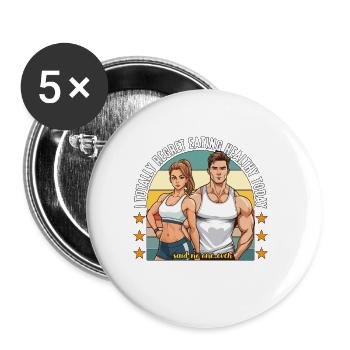 Health Coach I Totally Regret Eating Fitness Coach - Buttons small 1''/25 mm (5-pack) - white - Front