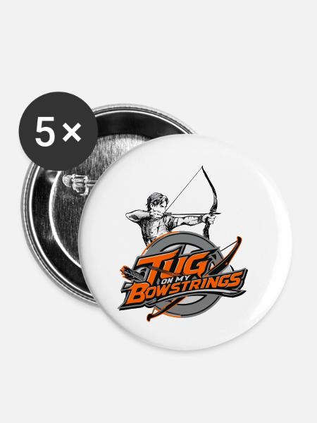 Bogenschießenspruch - Buttons klein 25 mm (5er Pack) - Weiß