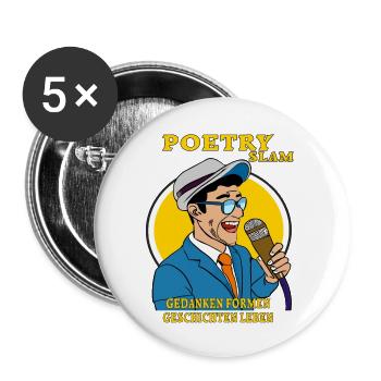 POETRY SLAM THOUGHTS FORM STORIES - Buttons small 1''/25 mm (5-pack) - white - Front