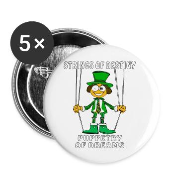 LES FILS DU DESTIN MARIONNETTE DES RÊVES - Lot de 5 petits badges (25 mm) - blanc - Devant