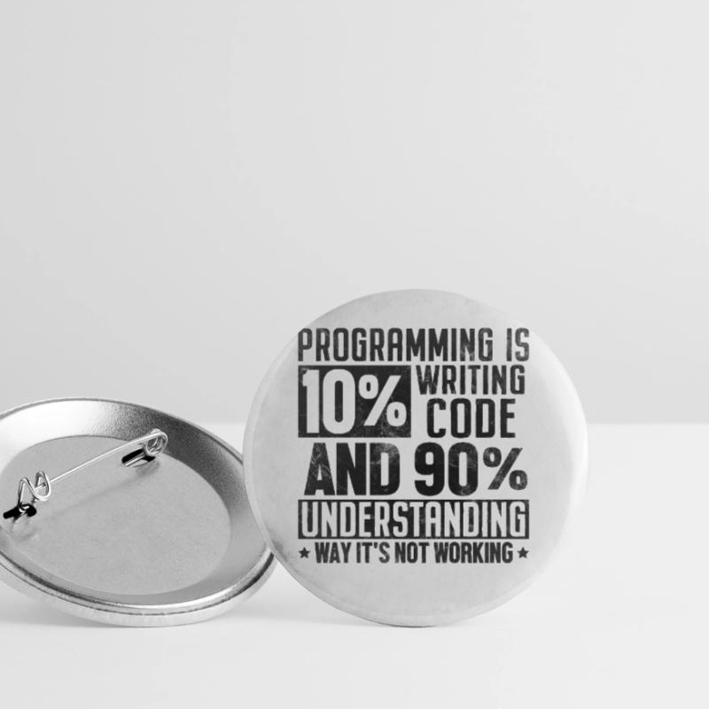 Funny Programming Coding Humor Developer Computer Buttons small 1''/25 mm (5-pack)