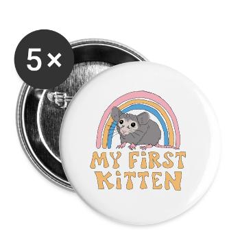 Mice Rat Kitten Mouse Saying Pet - Buttons small 1''/25 mm (5-pack) - white - Front