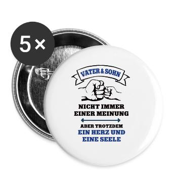 Vater und Sohn Outfit Team Väter Söhne Partnerlook - Buttons klein 25 mm (5er Pack) - Weiß - Vorne