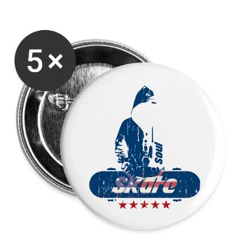 Skate Seele - Buttons klein 25 mm (5er Pack) - Weiß - Vorne