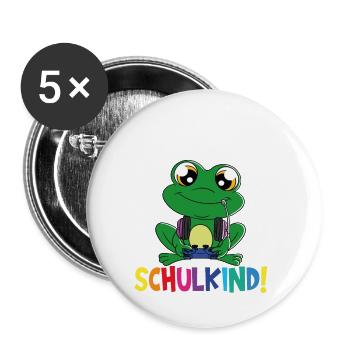 Écolier 2024 entrant à l'école - Lot de 5 petits badges (25 mm) - blanc - Devant