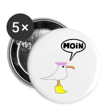 Moin Seagull Boots Speech Bubble Women Rubber Boots - Buttons small 1''/25 mm (5-pack) - white - Front